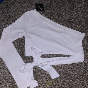 Zaful Tops - Brand New one shoulder+ tied crop top Zaful Tops - Brand New one shoulder+ tied crop top